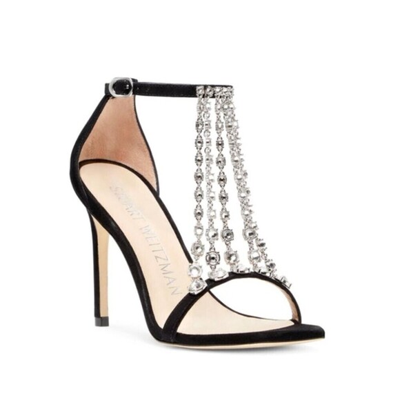 STUART WEITZMAN Stardust 100 Sandals With Crystal Embellishment Size 9 NWT - Picture 1 of 15
